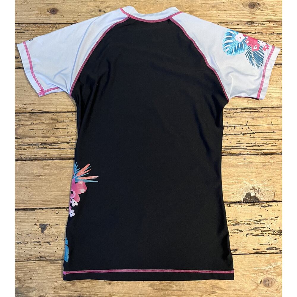 Burnside Womens Size S Black/White with Aloha Swim Shirt Rash guard - Picture 2 of 5